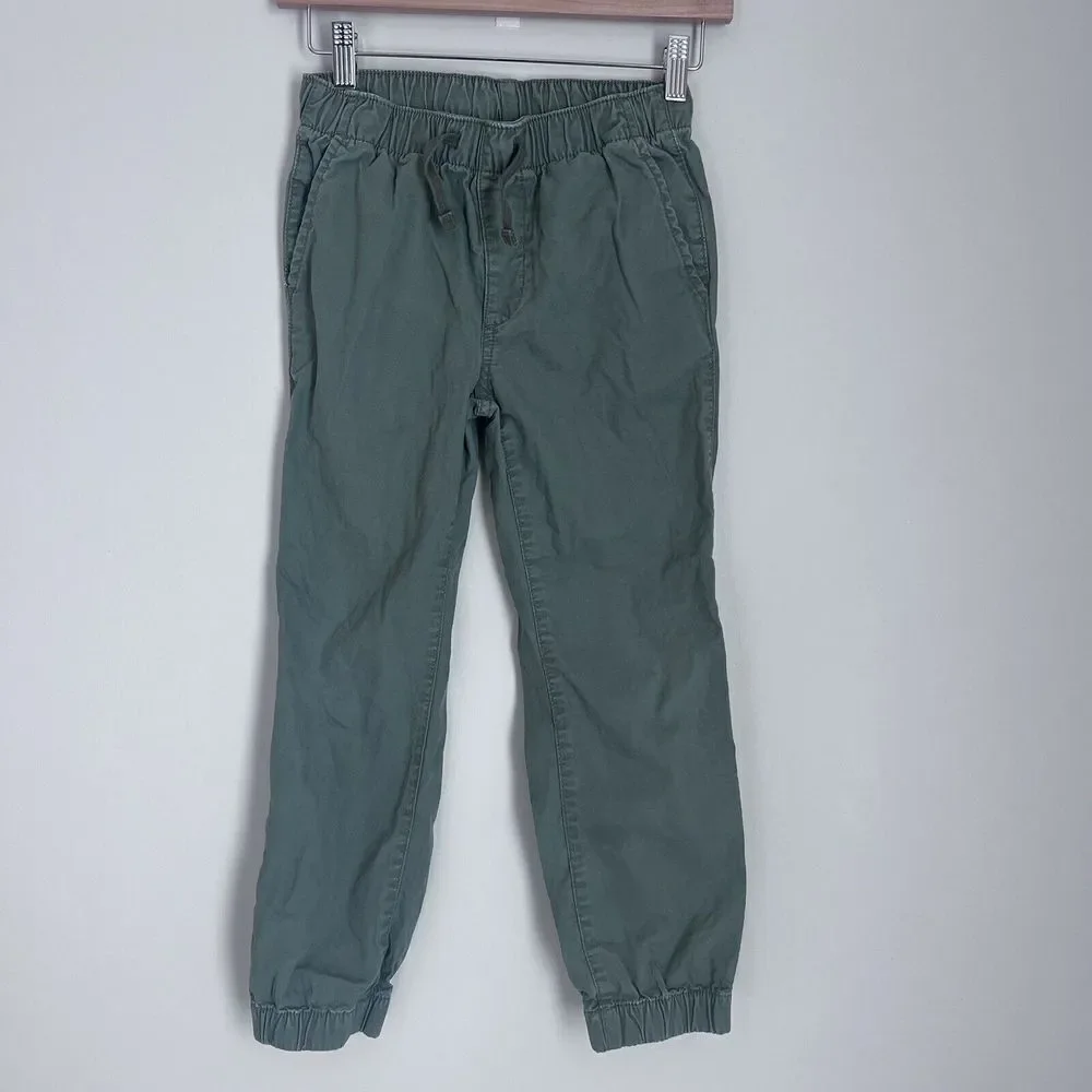 Gap Kids Boys Size Medium Green‎ Pull on Long Pants Side Pockets Elastic Cuffs